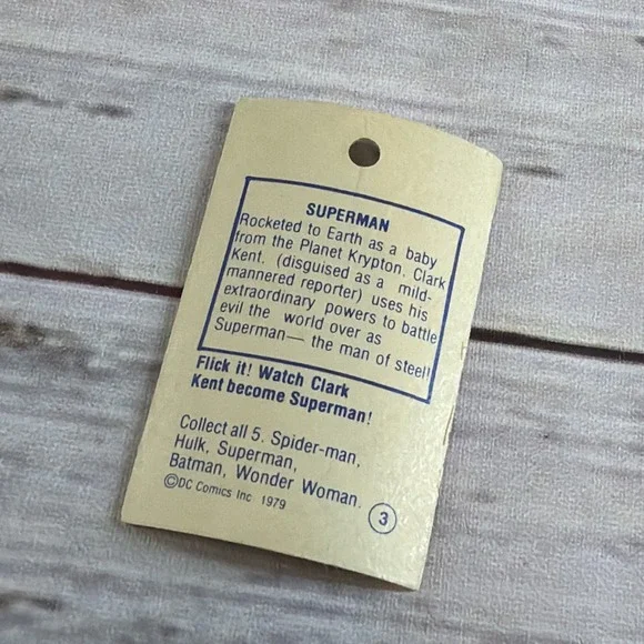 1979 Marvel Comics FLICK IT Card Superman - Picture 4 of 4